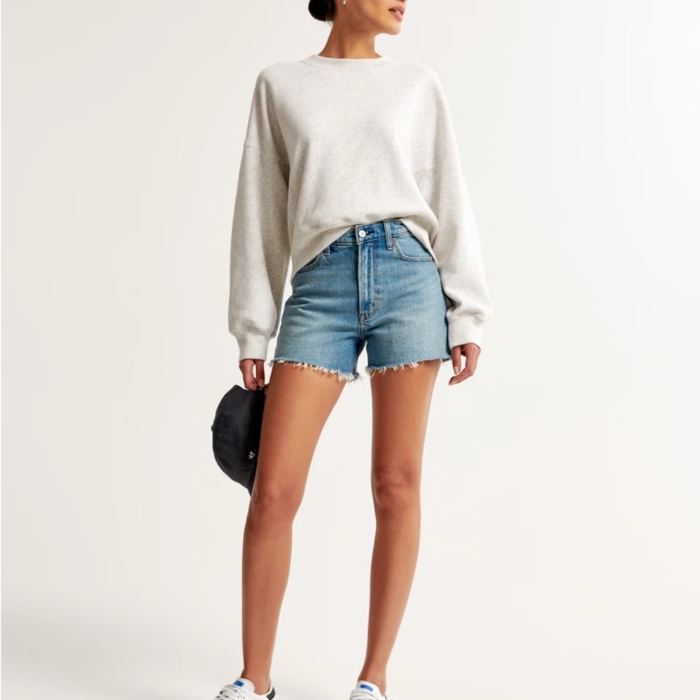 Abercrombie High Rise Cutoff Jean Short